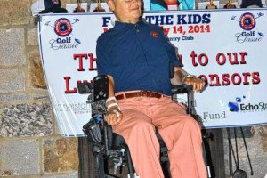 Travis Roy speaks at the Frank Monahan Foundation Fore the Kids Golf Classic in Concord, NH in July 2014.