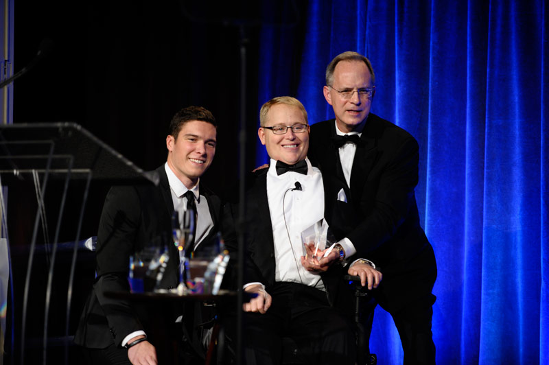 Travis Roy honored by the Christopher & Dana Reeve Foundation with the Christopher Reeve Spirit of Courage Award in NYC.